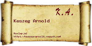 Keszeg Arnold névjegykártya