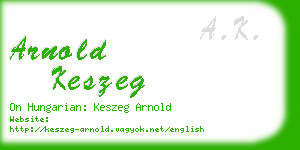 arnold keszeg business card